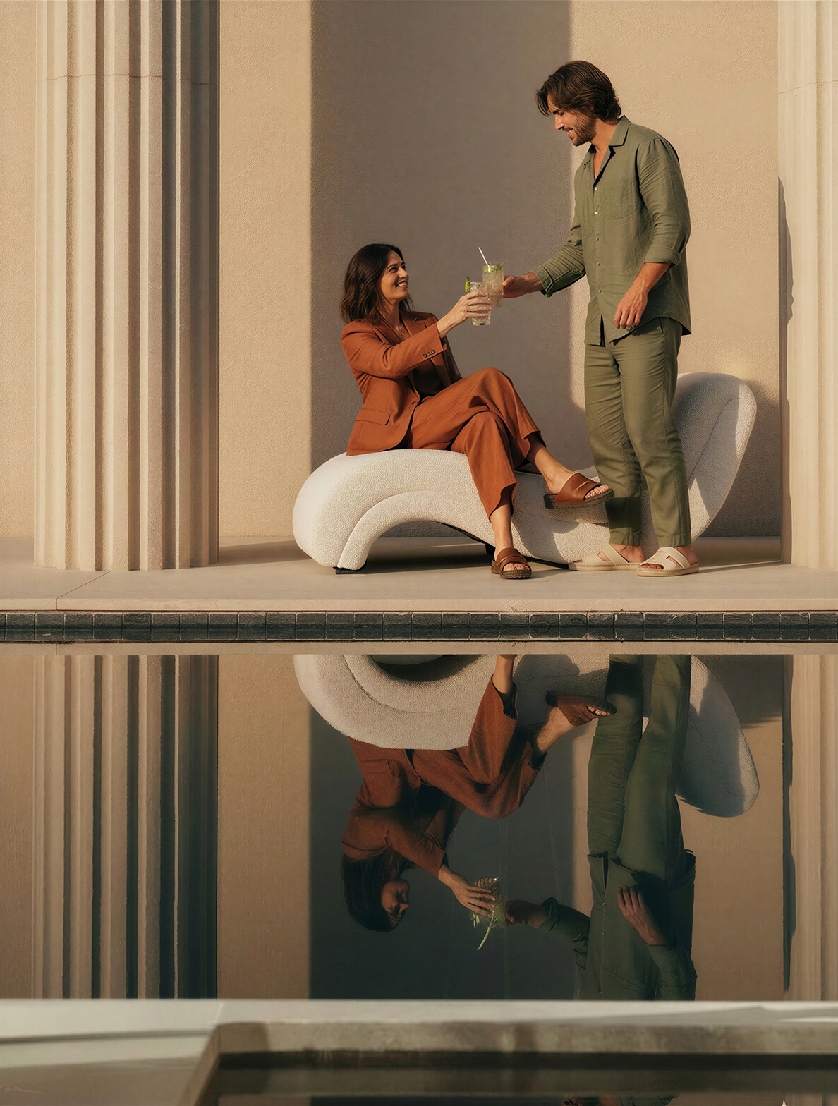 Couple enjoying their holiday in a hotel