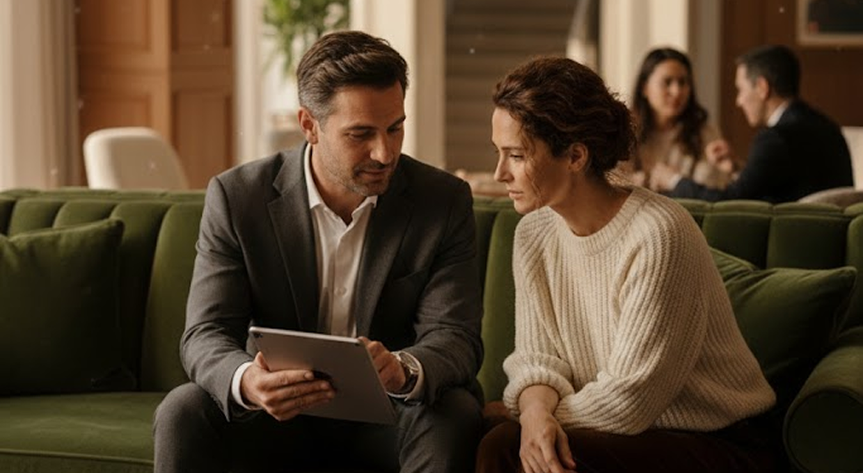 Banker advising customer