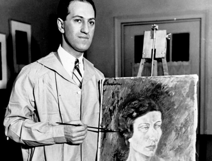 George Gershwin mit Ölgemälde