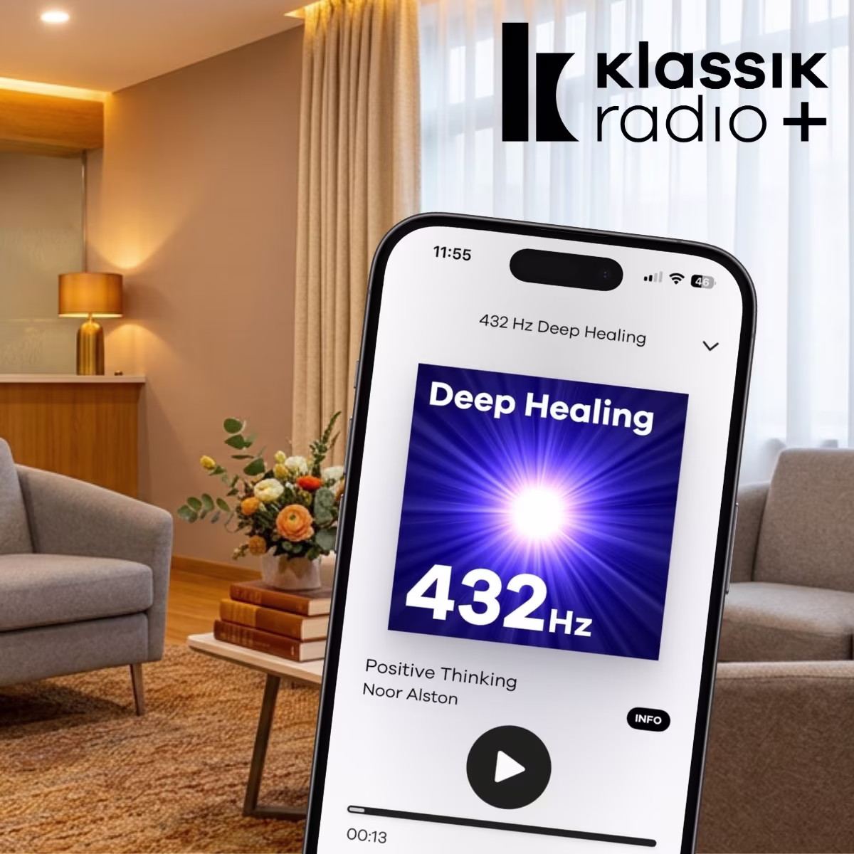 Blick ins Wartezimmer und dazu der Sender "Beruhigende Klassik" von Klassik Radio Plus