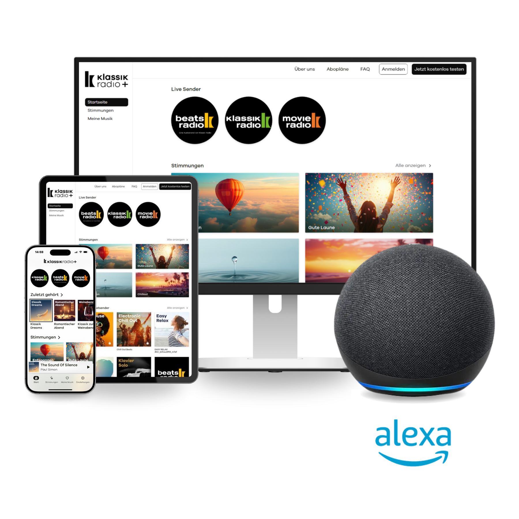 Echo Dot und Devices für die App Klassik Radio Plus 