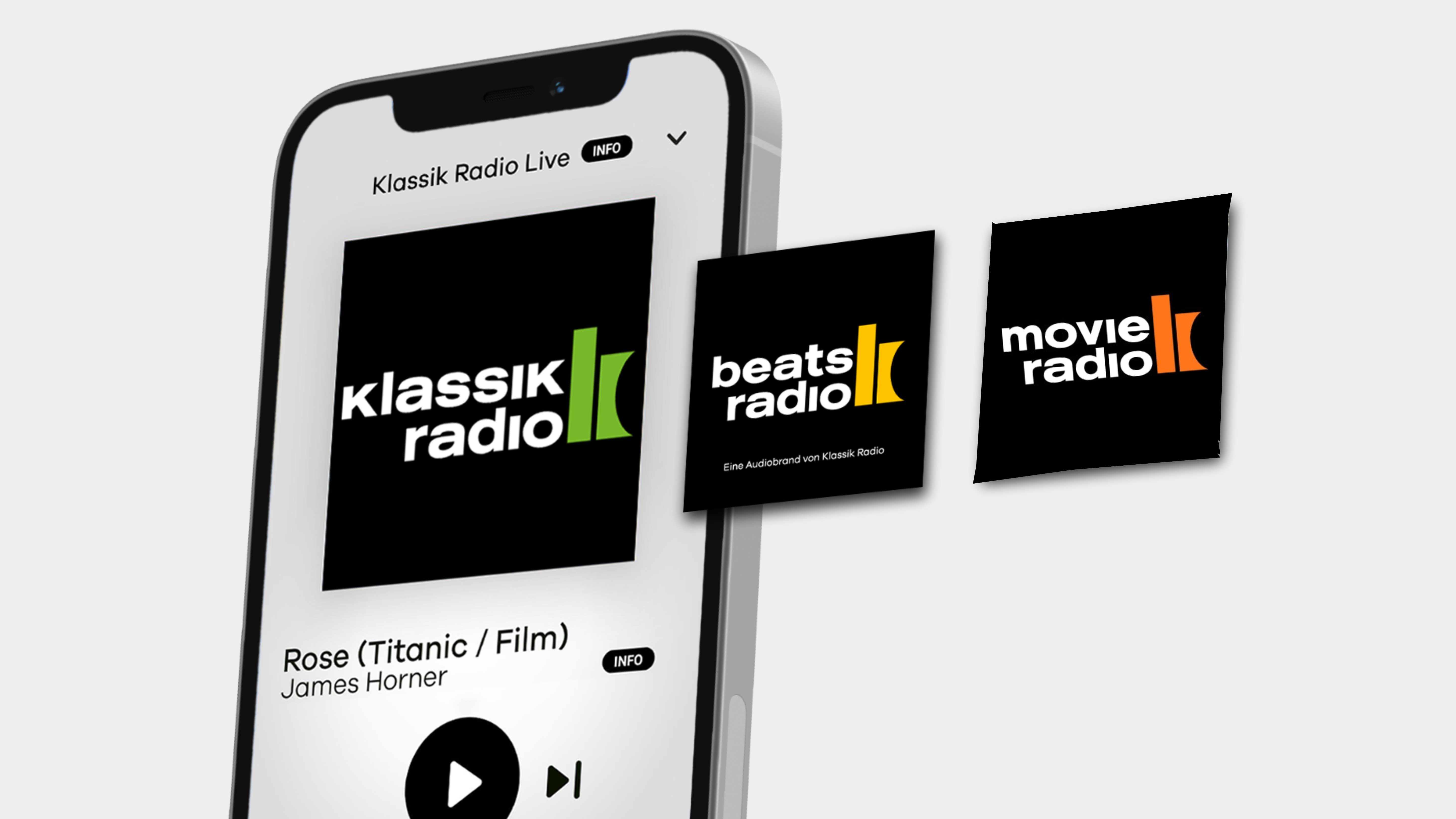 Klassik Radio, Beats Radio und Movie Radio ohne Werbung. 