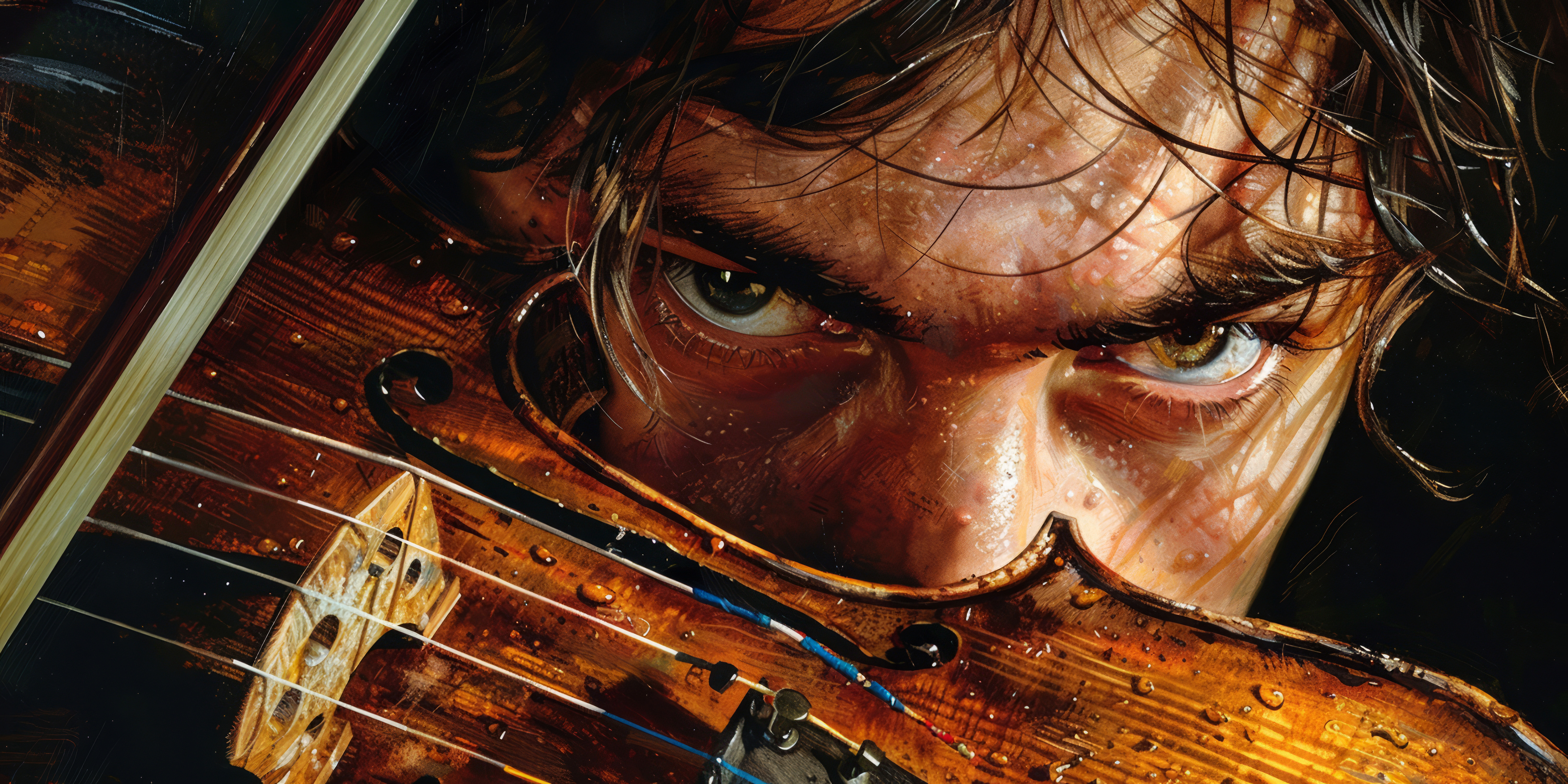 Schwitzender Violinist