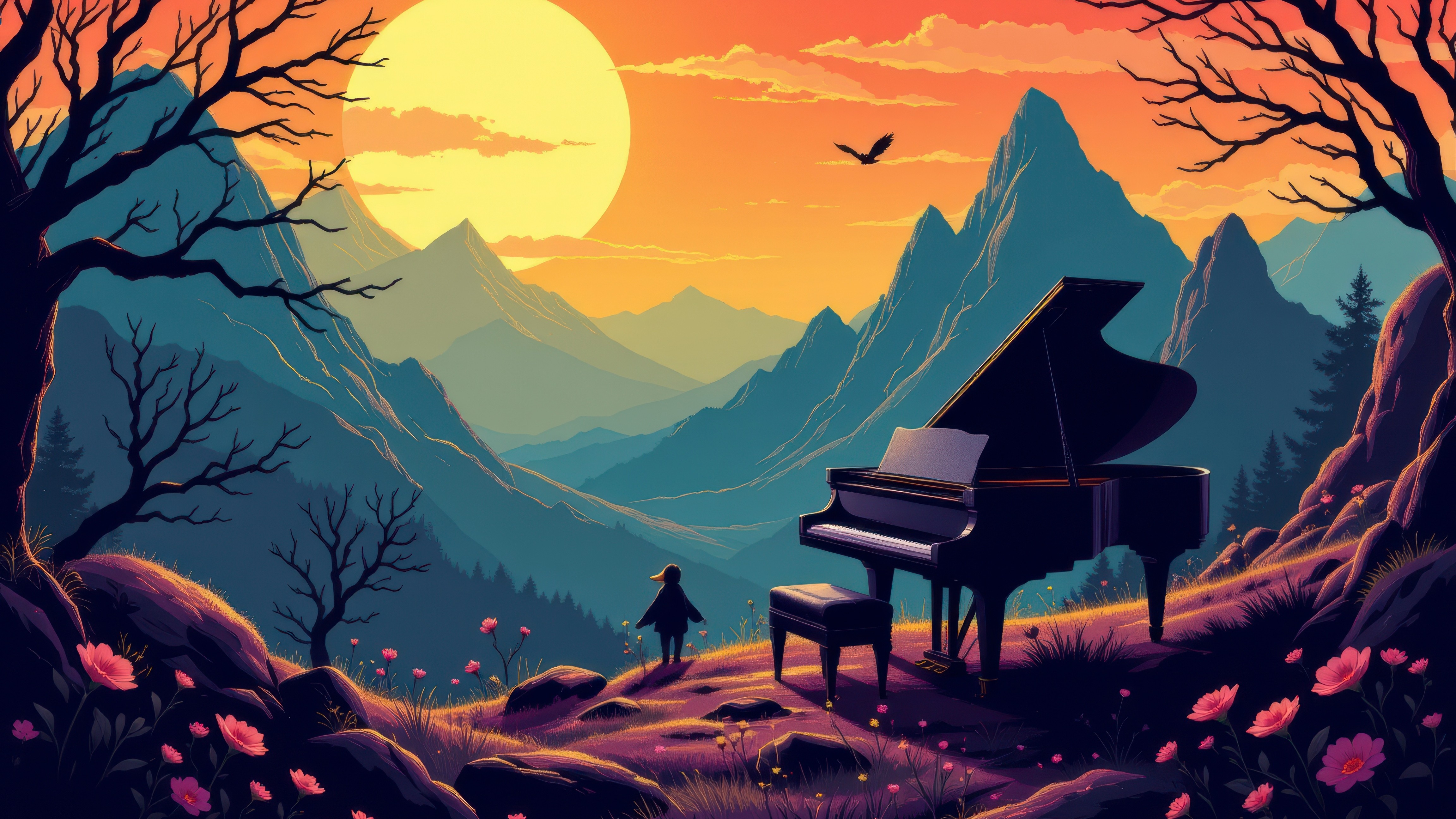 Klavier in Fantasywelt