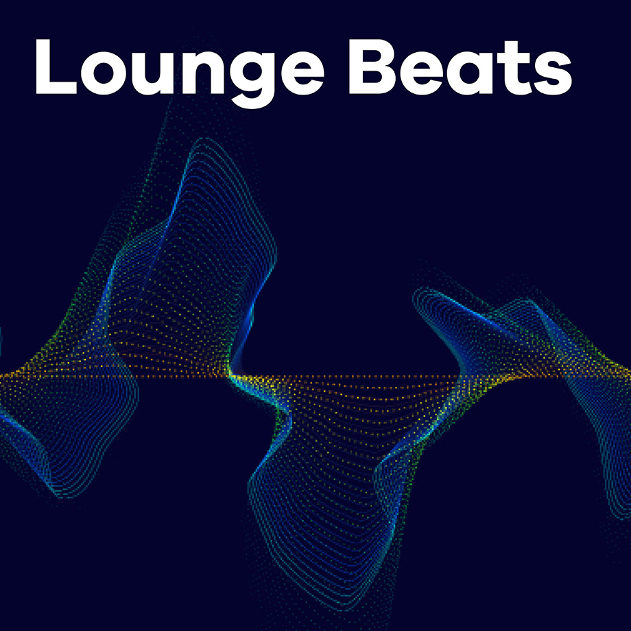 Sender Lounge Beats mit Musikwellen im Hintergrund