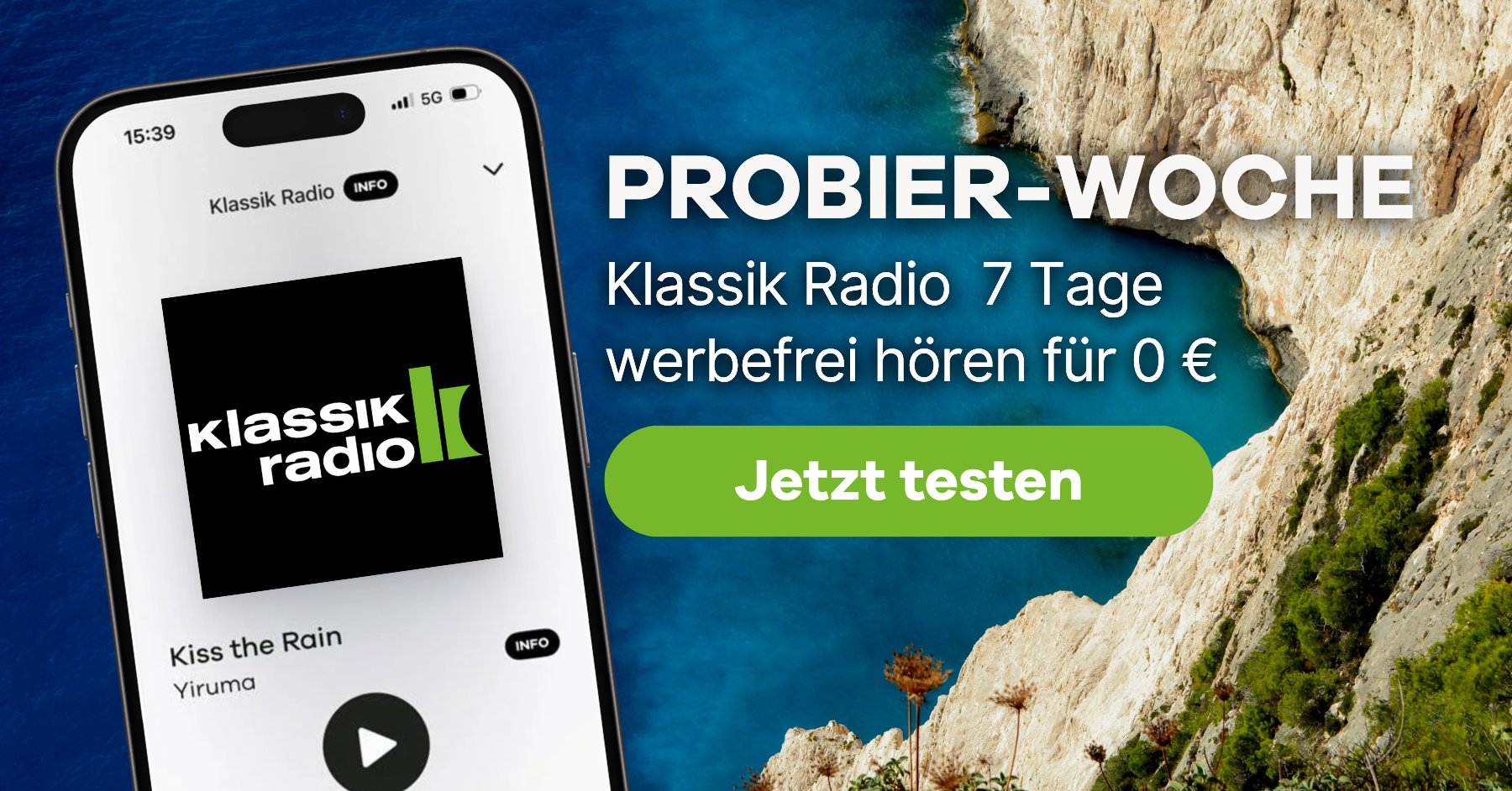 Klassik Radio Probier-Woche: 7 Tage werbefrei hören für 0 €
