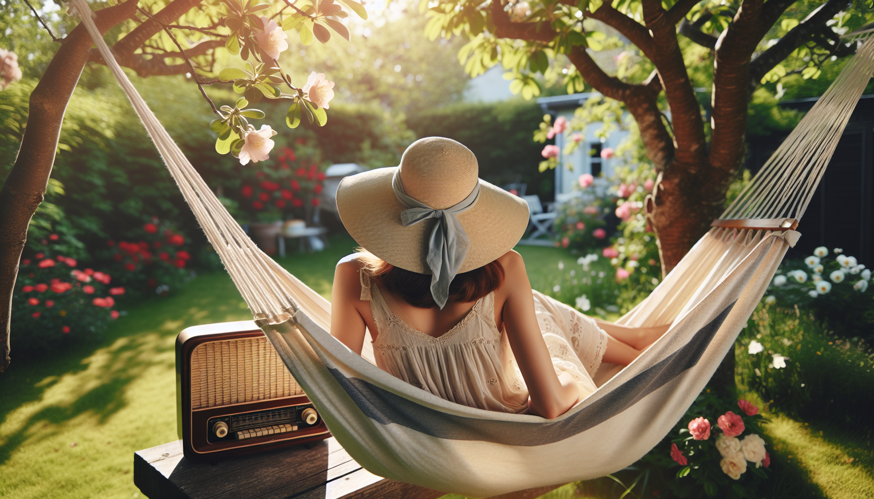 Hängematte Frau Garten 