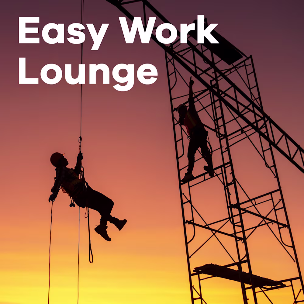 Sender Easy Work Lounge mit einem Arbeiter an einem Seilzug bei Sonnenuntergang