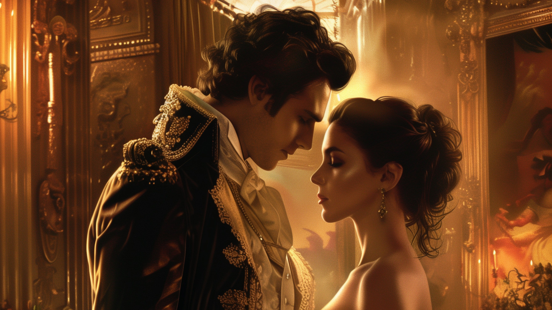 Pärchen vor schlossartiger Barockkulisse