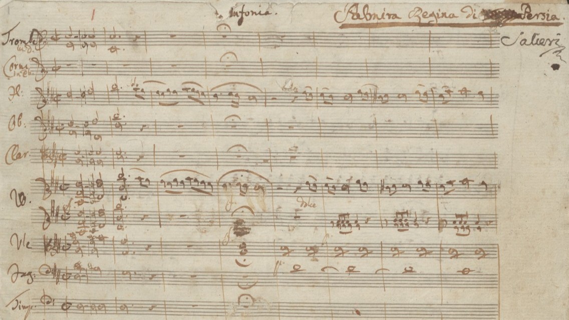 Manuskript zur Oper "Palmira" von Antonio Salieri