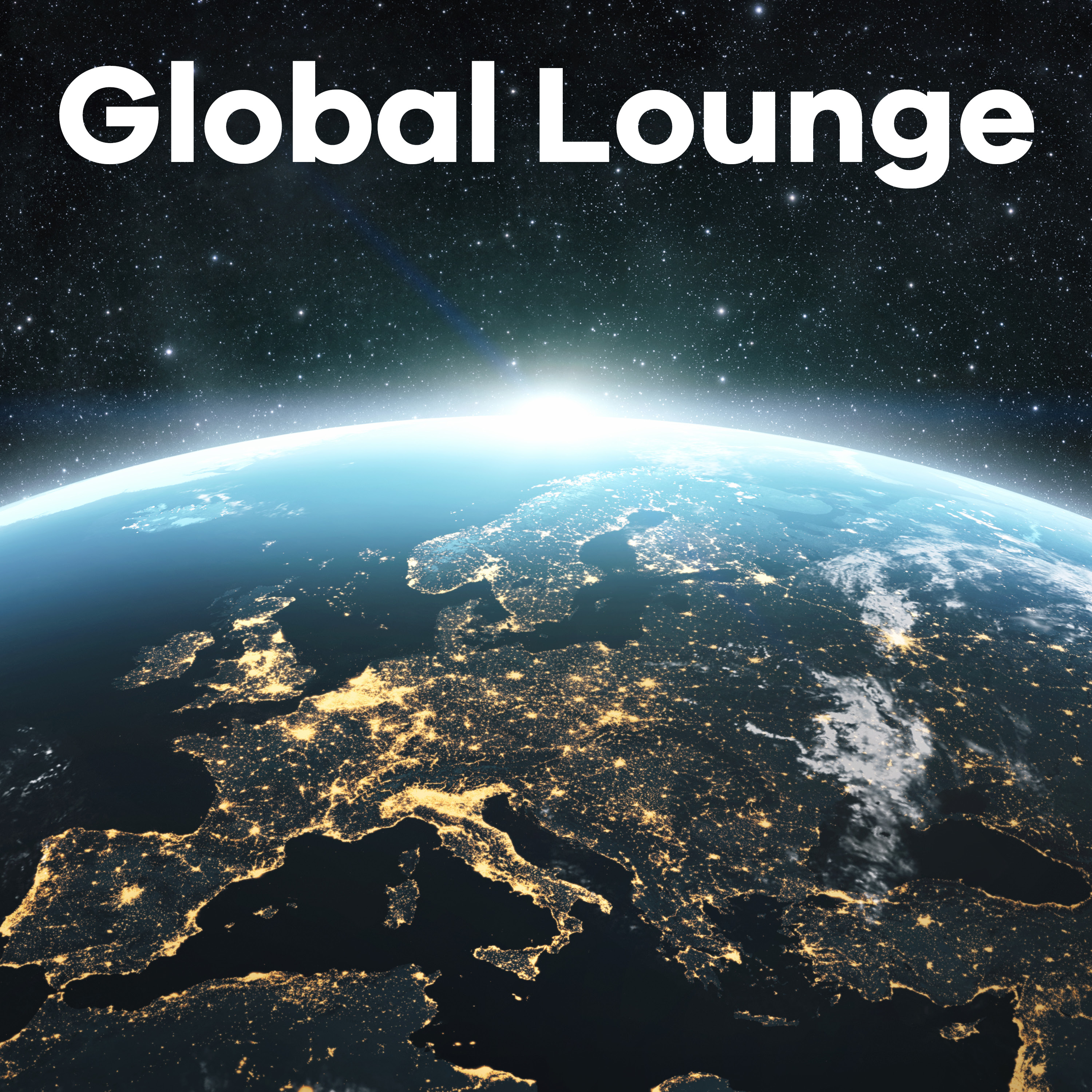 Sender Global Lounge mit Blick auf die Erde vom Weltall aus