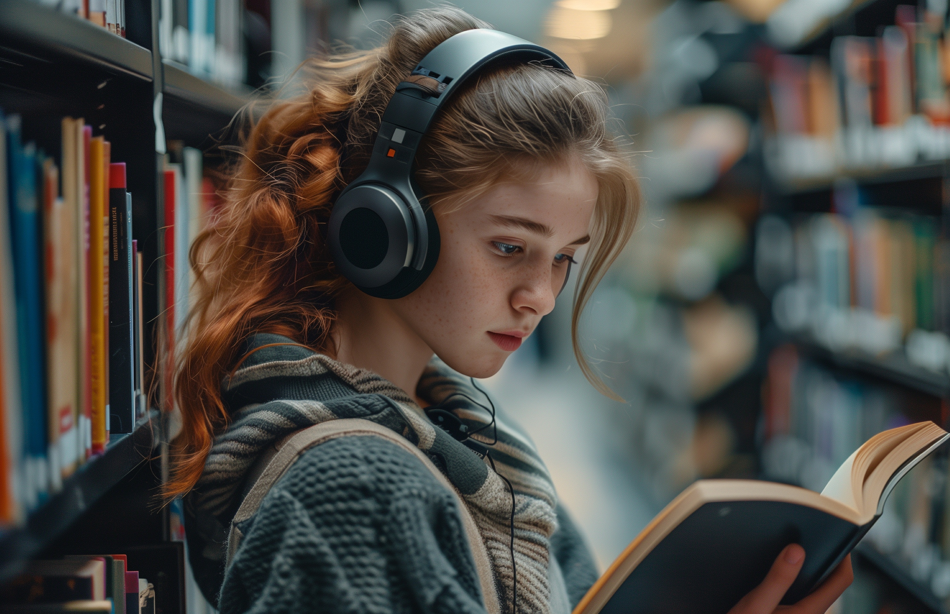 Mädchen mit Kopfhörern