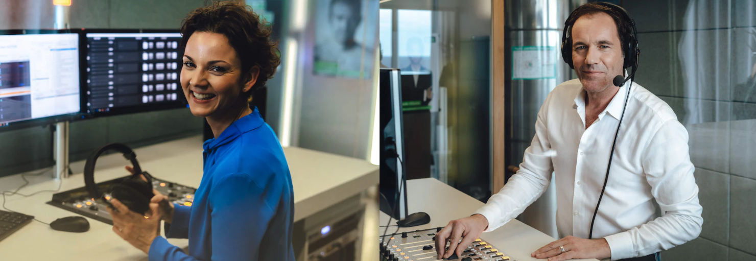 Alexandra Berger und Thomas Ohrner im Studio