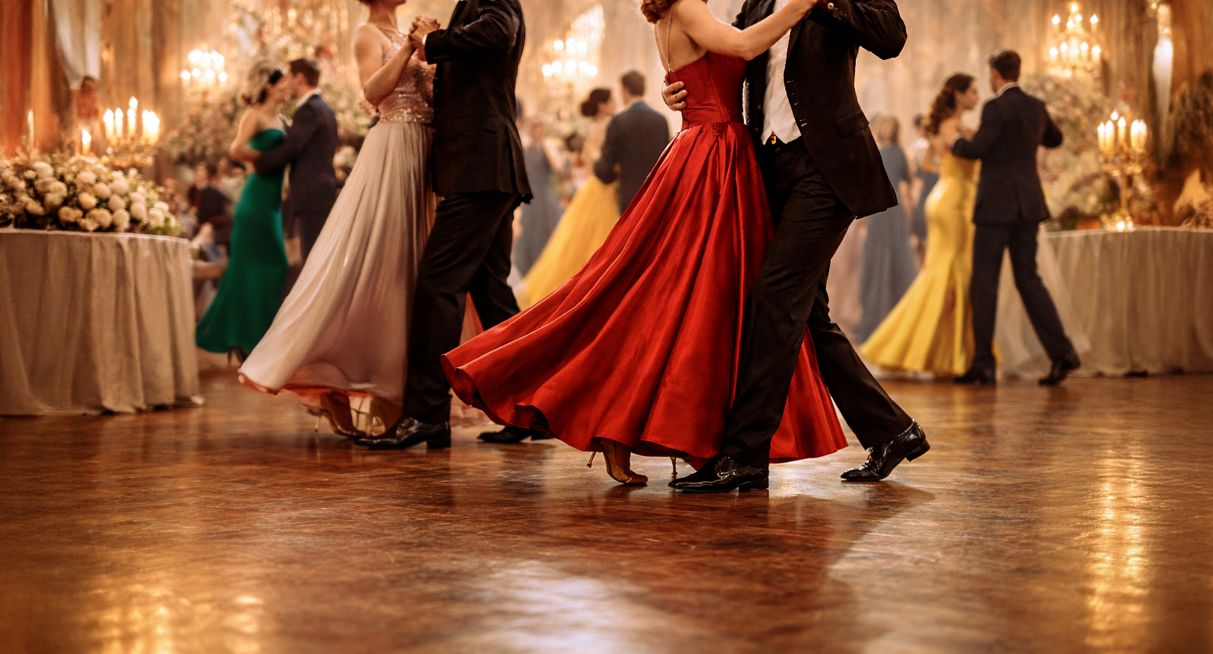 Mehrere Tanzende Personen in einem Ballsaal