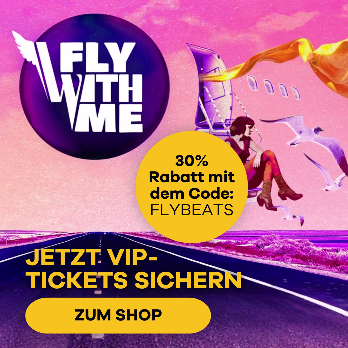 Fly with me Festival mit 30% Rabatt Tickets sichern | Mobilbanner
