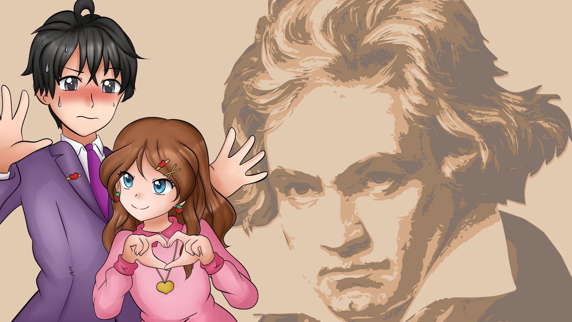 Beethoven mit Mangafiguren
