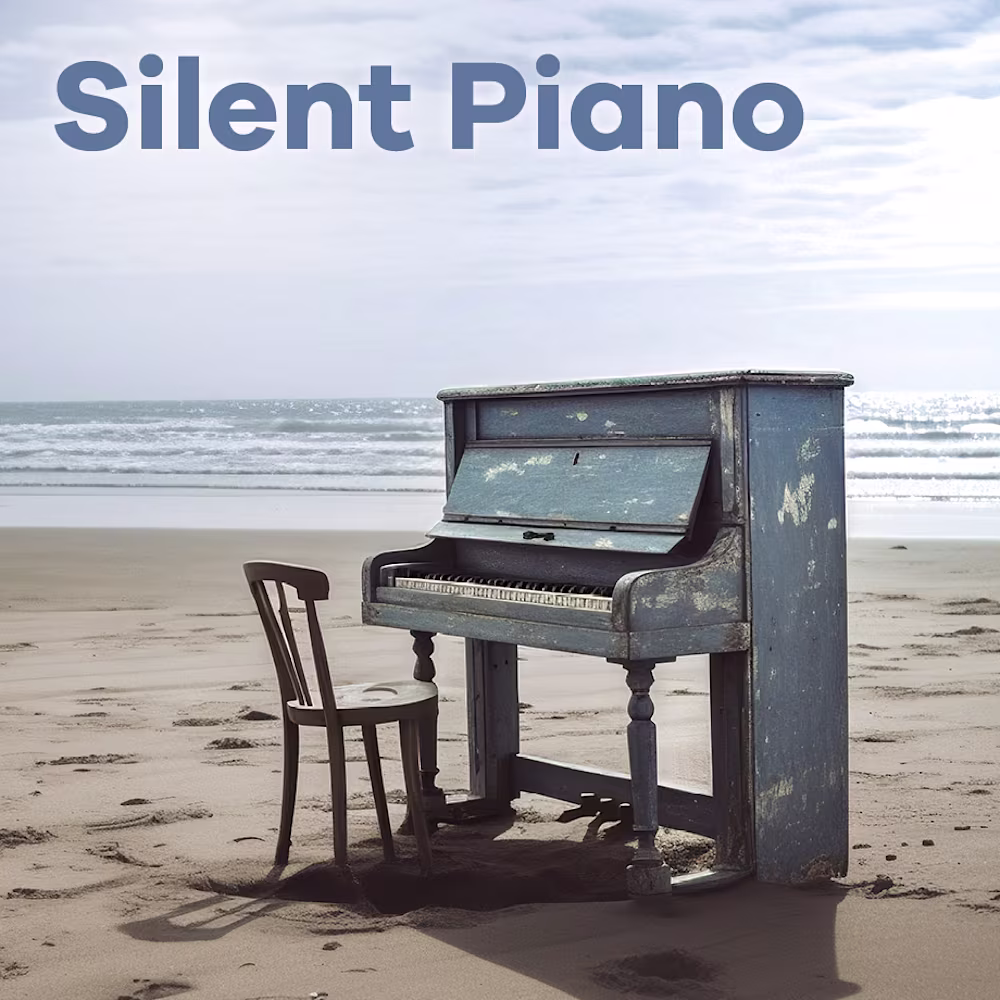 Sender Silent Piano mit einem Vintage Klavier am Strand