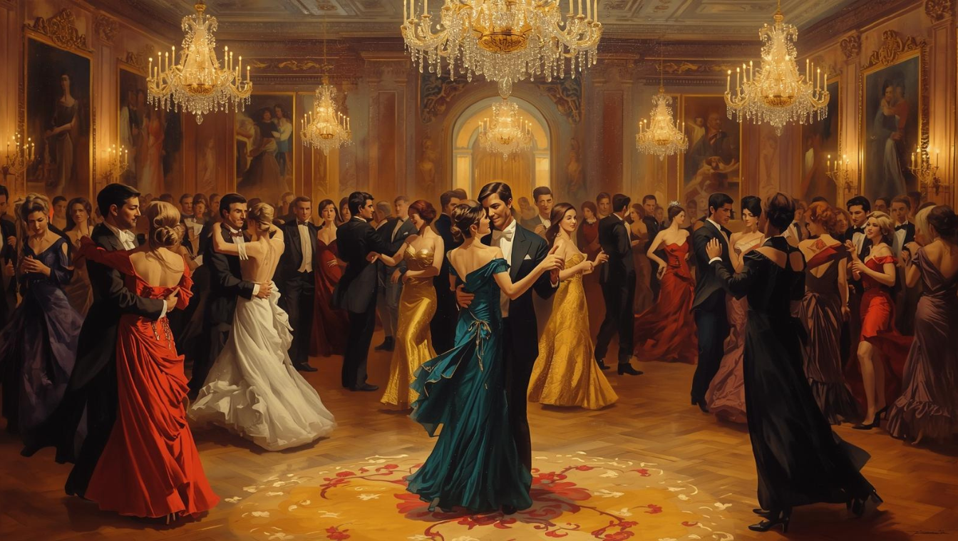 Walzer tanzende Paare