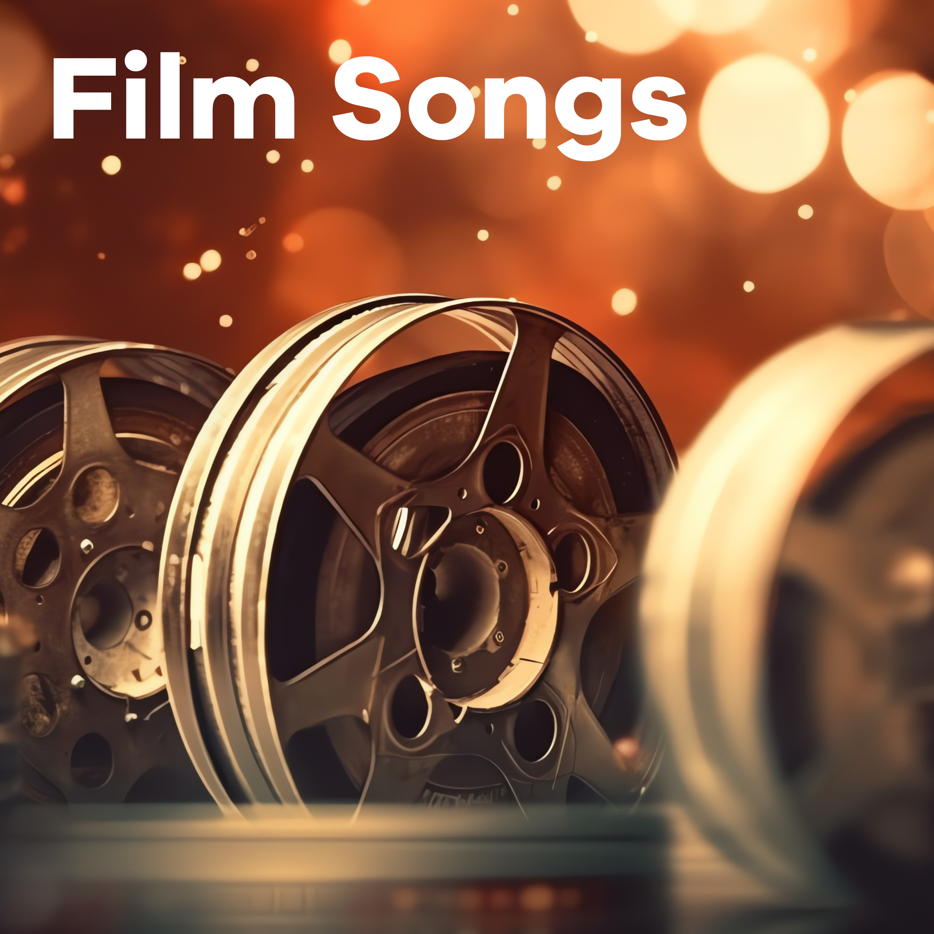 Sender Film Songs mit alten Filmrollen im Hintergrund