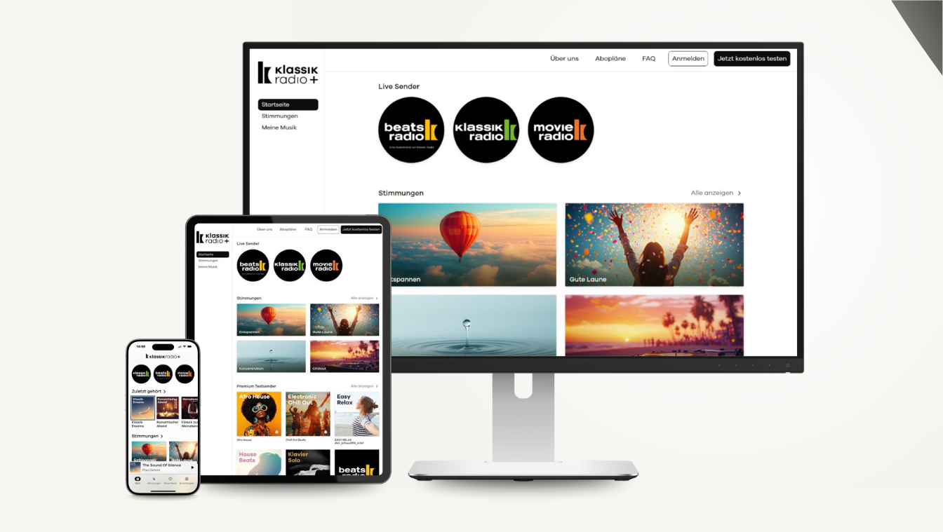 Klassik Radio Plus auf allen Geräten