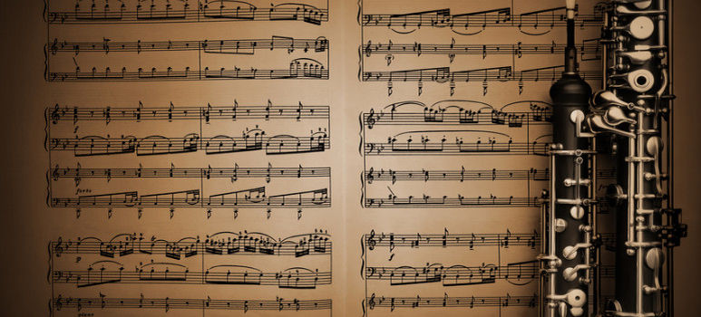Notenblatt mit Oboe und Klarinette