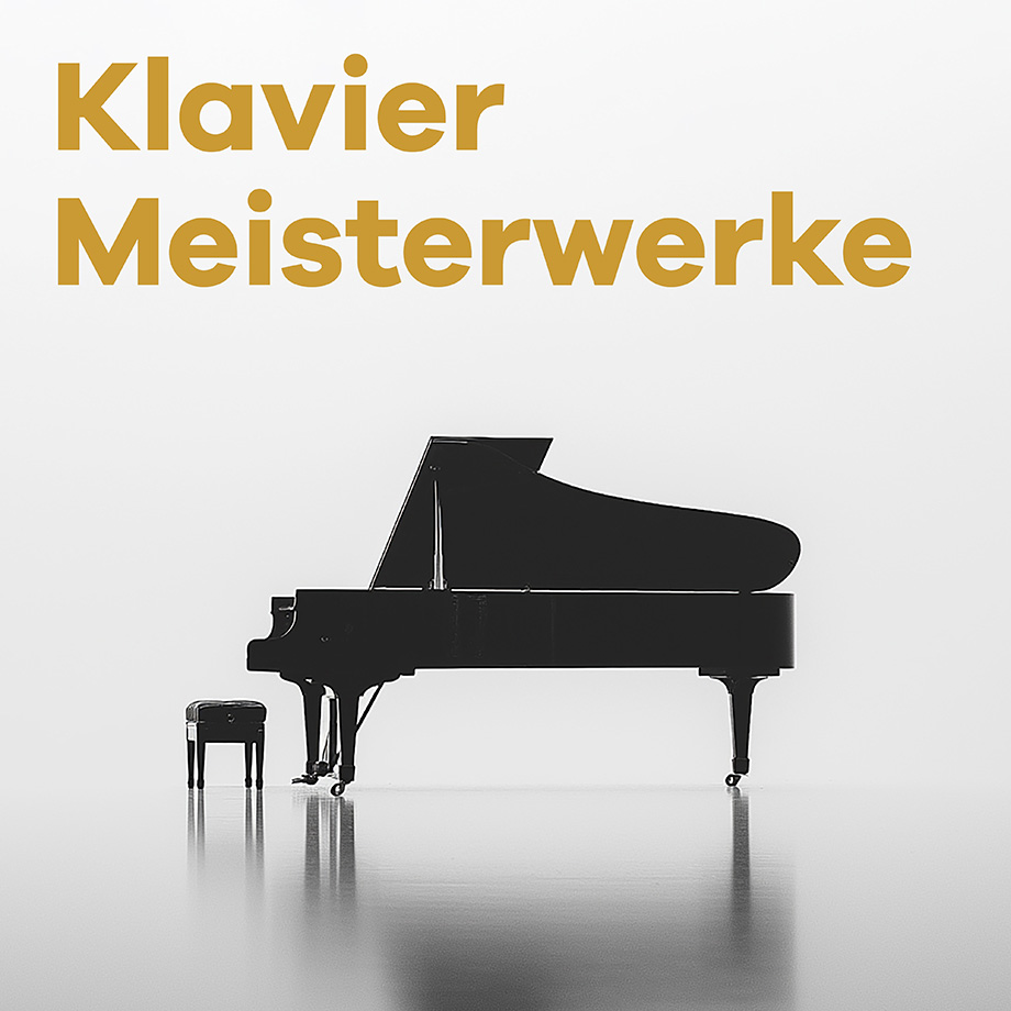 Sender Klavier Meisterwerke mit einem schwarzen Klavier