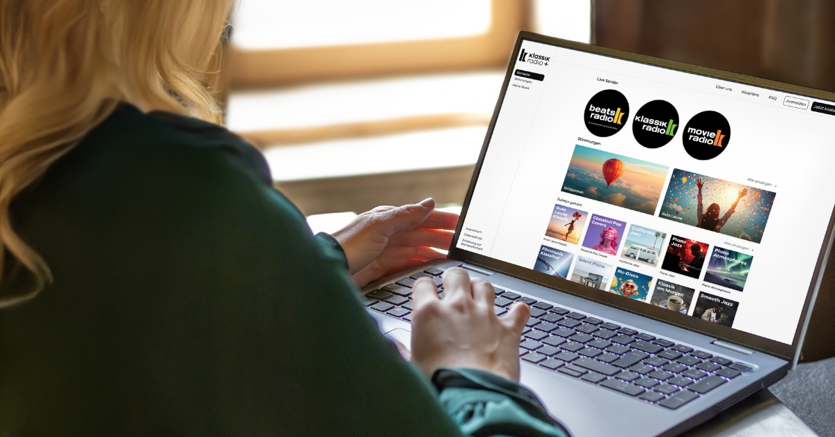 Klassik Radio Plus auf dem Laptop