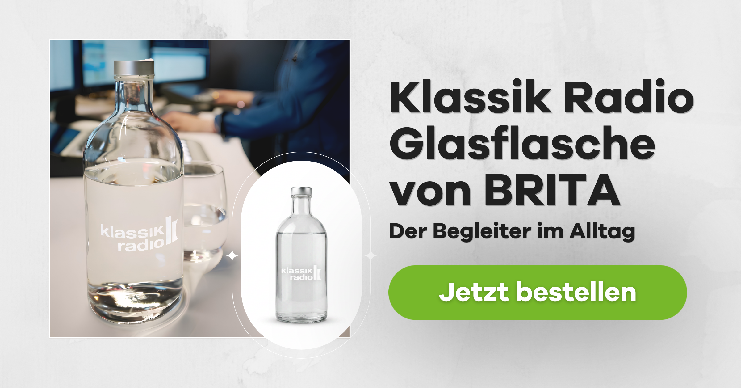 Klassik Radio Glasflasche von Brita