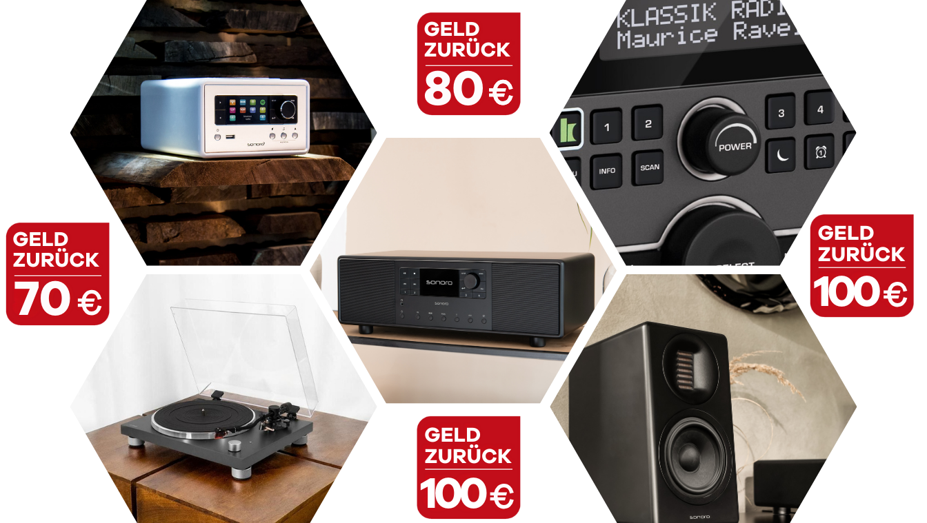 Radios, Lautsprecher und Schallplattenspieler im Klassik Radio Shop