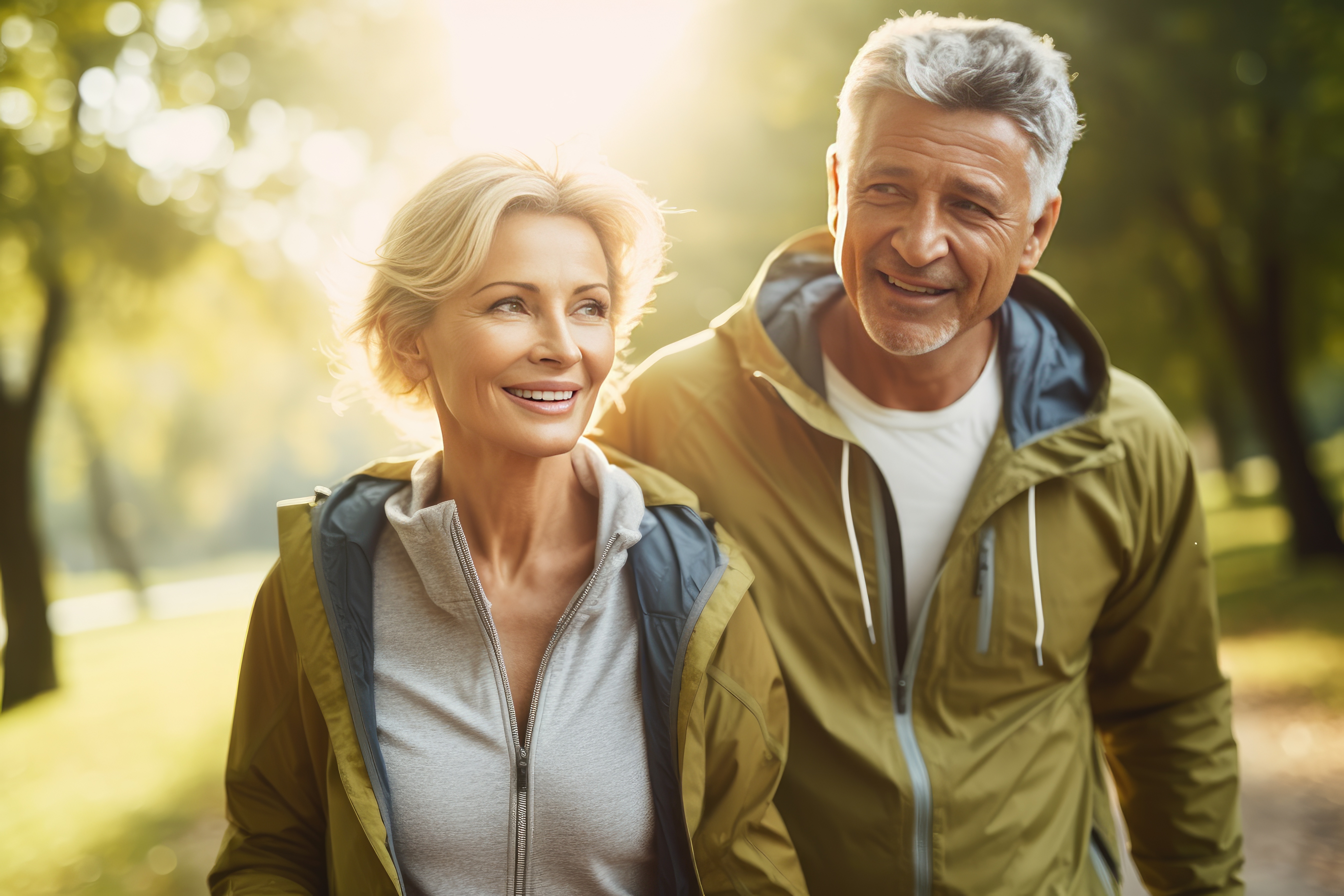Ein glückliches Paar macht einen Herbstspaziergang