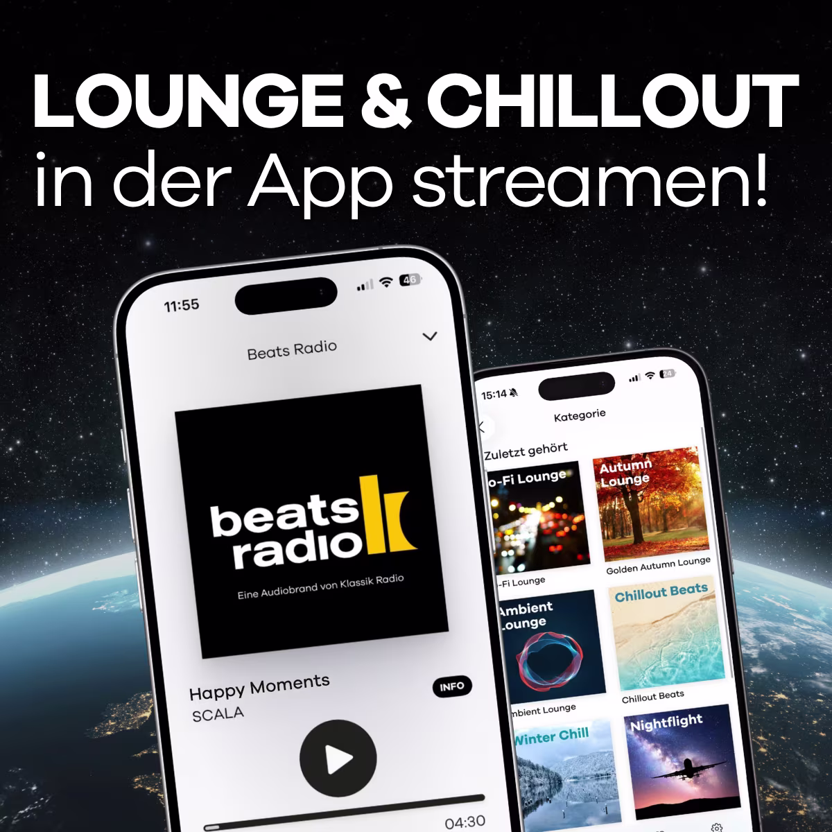 Beats Radio App für Lounge und Chillout Musik Mobil