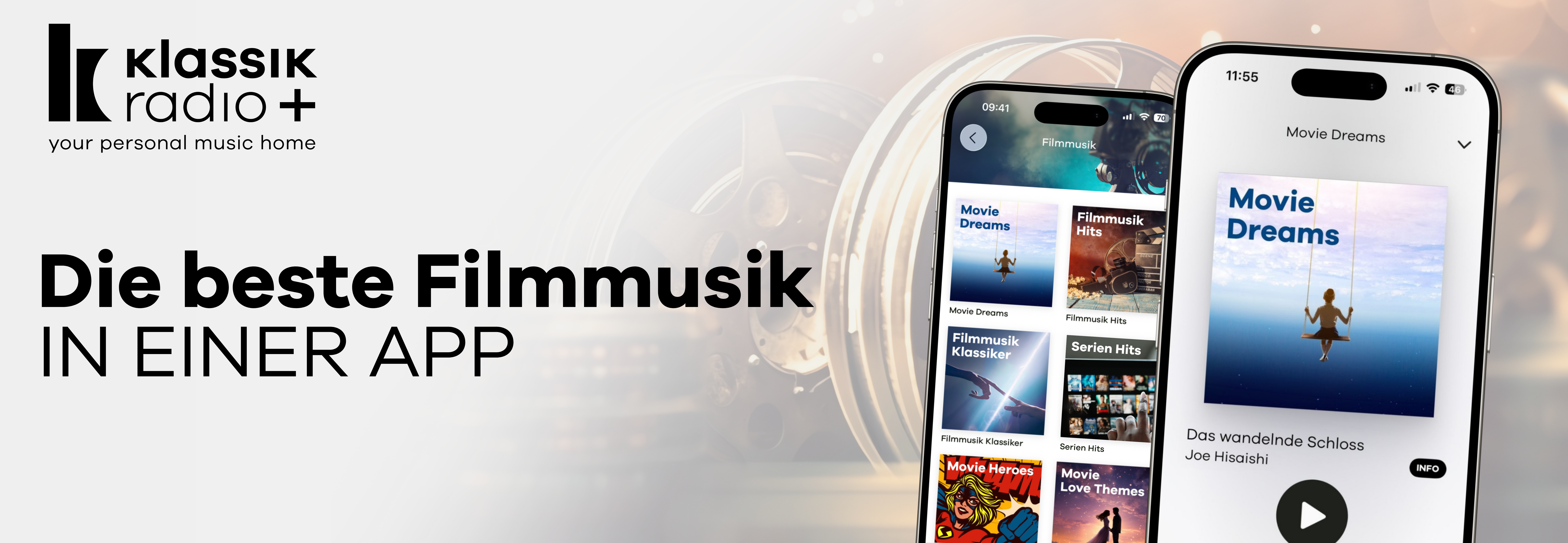 Klassik Radio Plus: Die besten Soundtracks und Filmmusik in einer App