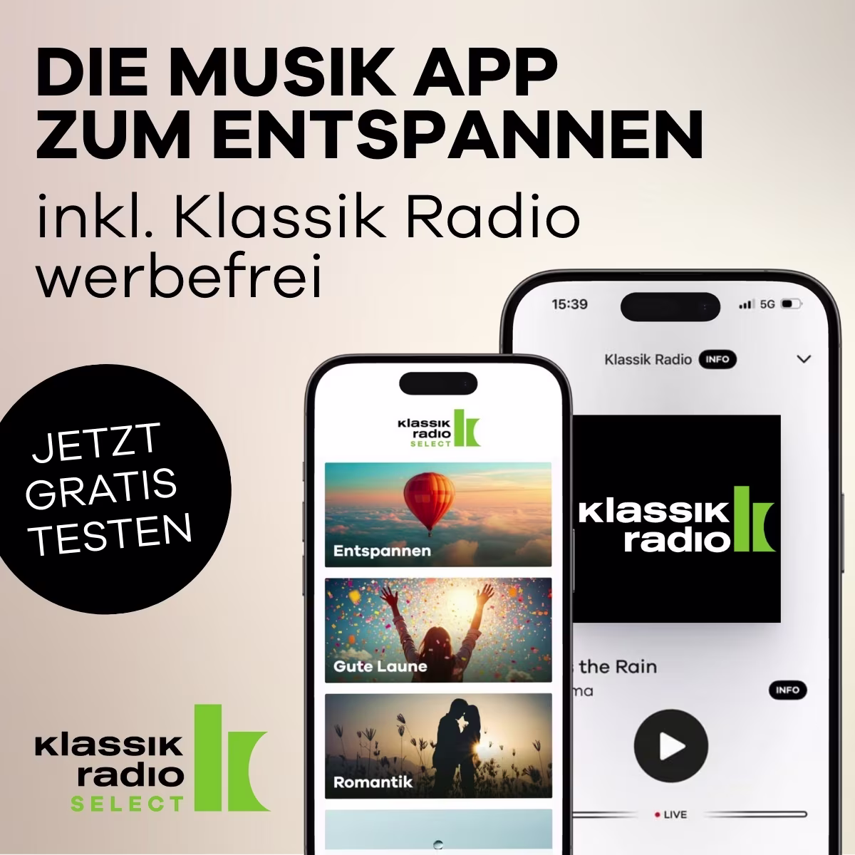Nur noch das Beste hören inkl. Klassik Radio werbefrei - Jetzt gratis testen
