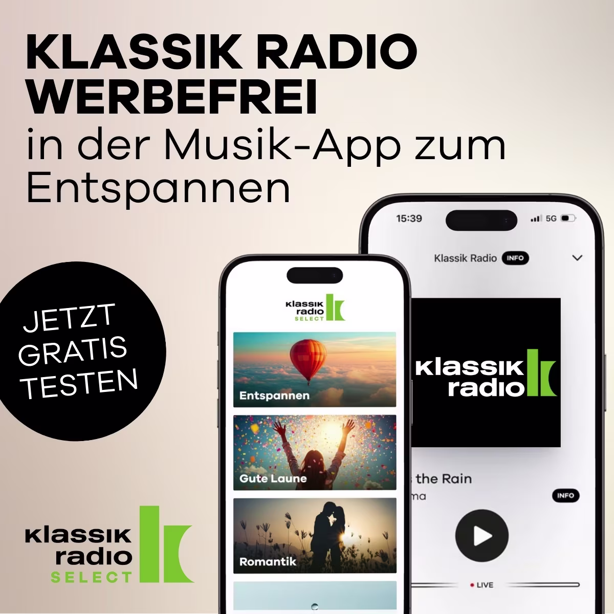Nur noch das Beste hören inkl. Klassik Radio werbefrei - Jetzt gratis testen