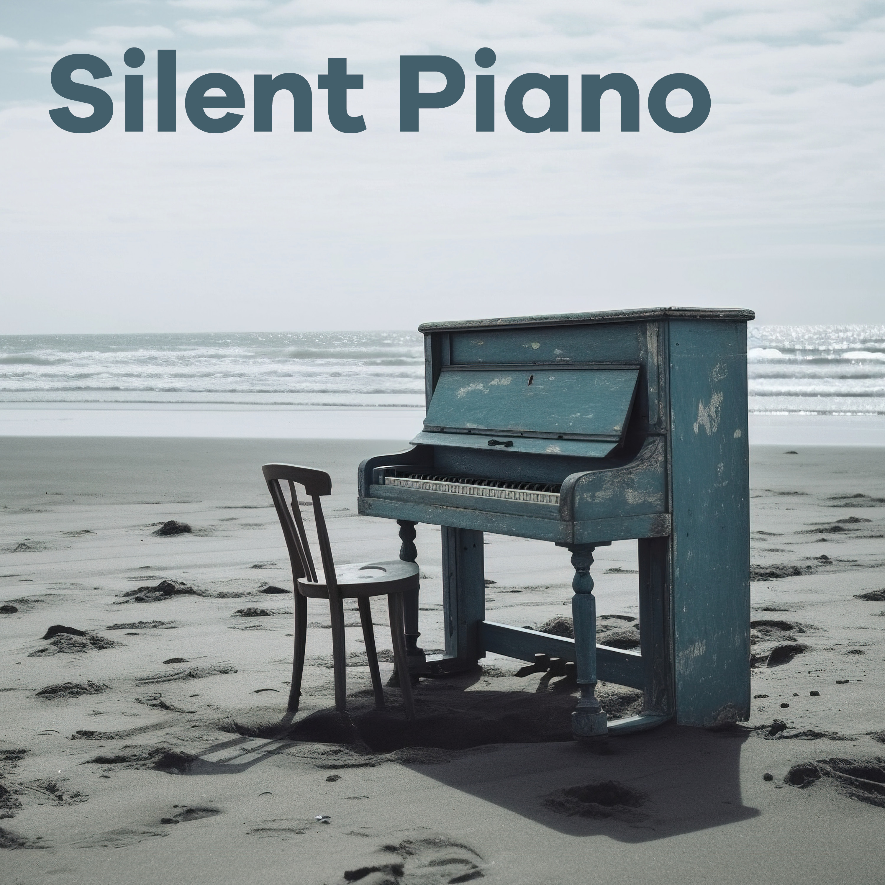 Piano am Strand im Shabby Look
