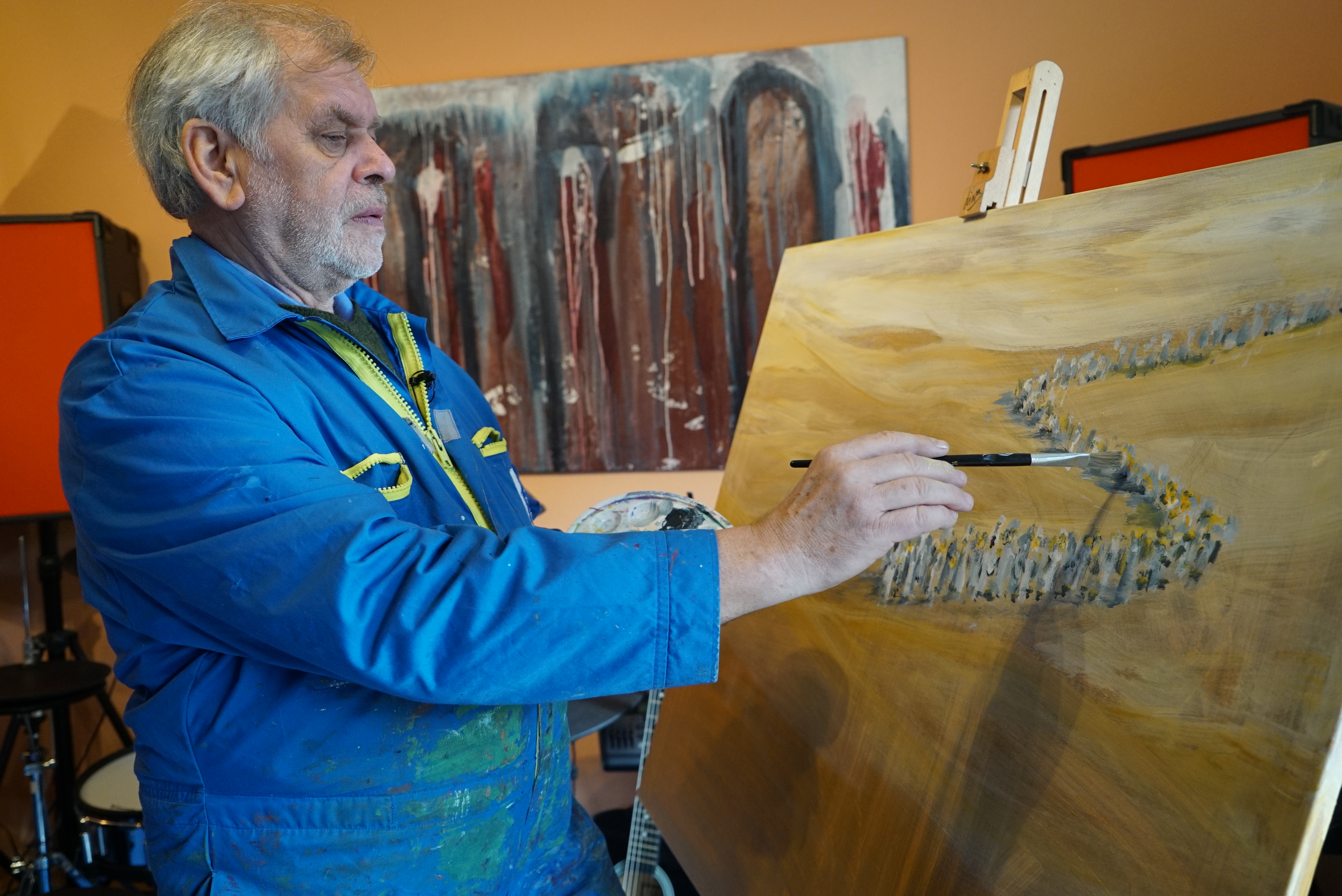 Dietmar Wagner und sein Gemälde zum Stück 