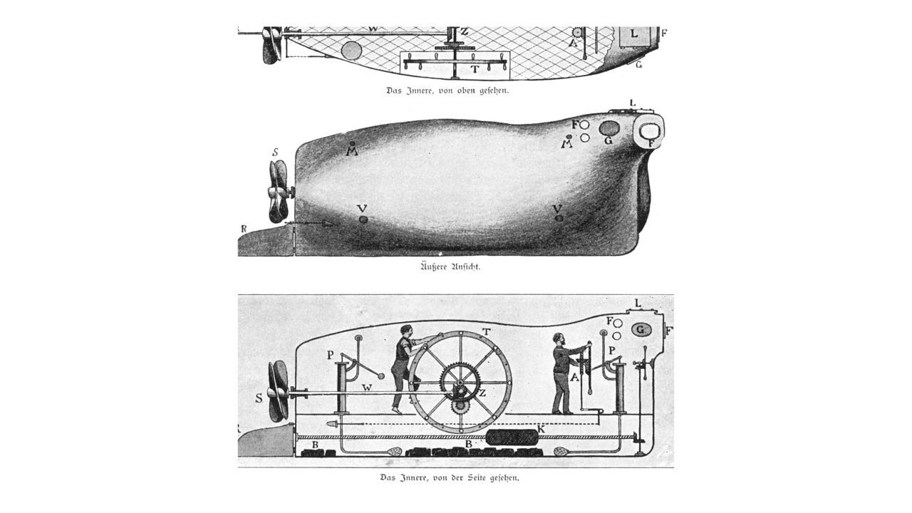 Zeichnung des Brandtauchers um 1851