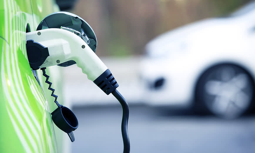 charging green car - edited