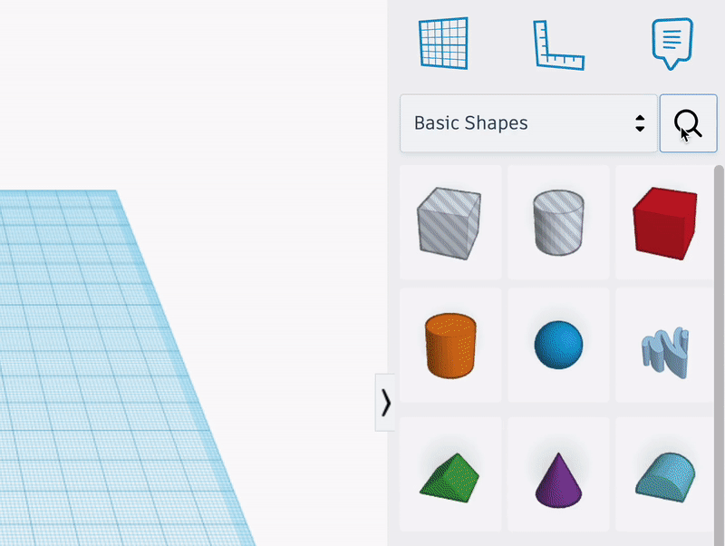 New Shapes Panel Search Tinkercad