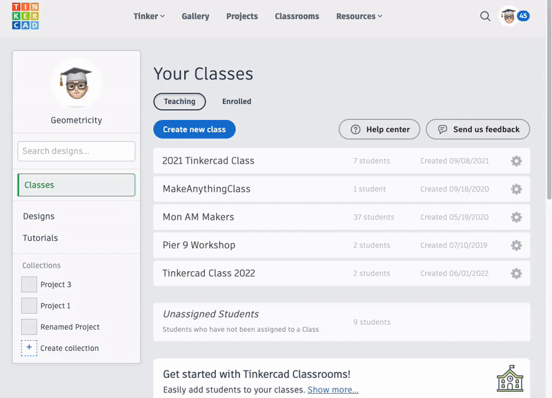 Activities are copyable between classes tinkercad