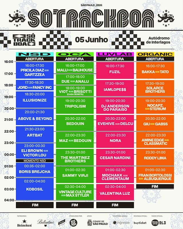 Flyer do evento Só Track Boa 2026 :: São Paulo - 05 de Junho em São Paulo