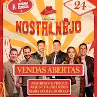 Flyer de FESTIVAL NOSTALNEJO c/ João Bosco & Vinícius, João Neto & Frederico e Maria Cecília & Rodolfo