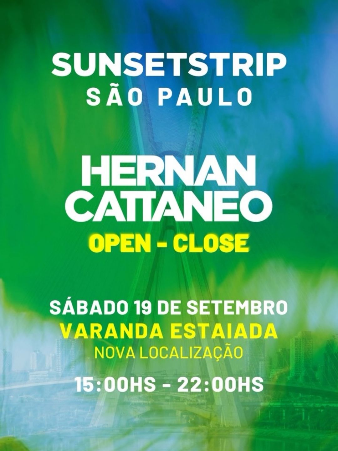 Flyer do evento SUNSETSTRIP SÃO PAULO – HERNÁN CATTÁNEO 2026 em São Paulo