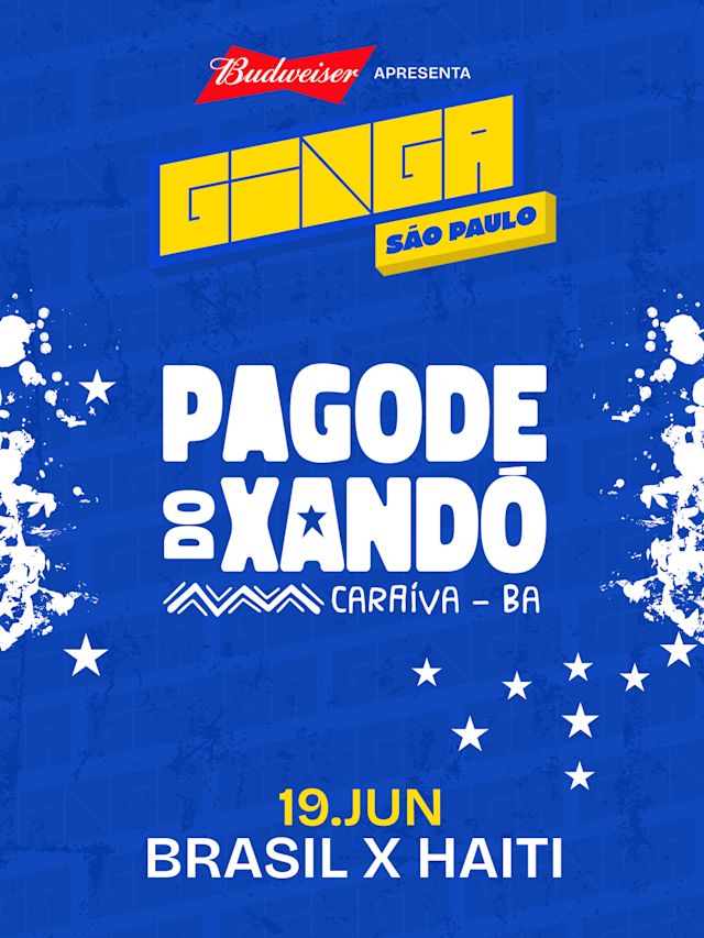 Flyer do evento Ginga São Paulo :: 19 de Junho :: Pagode do Xandó em São Paulo