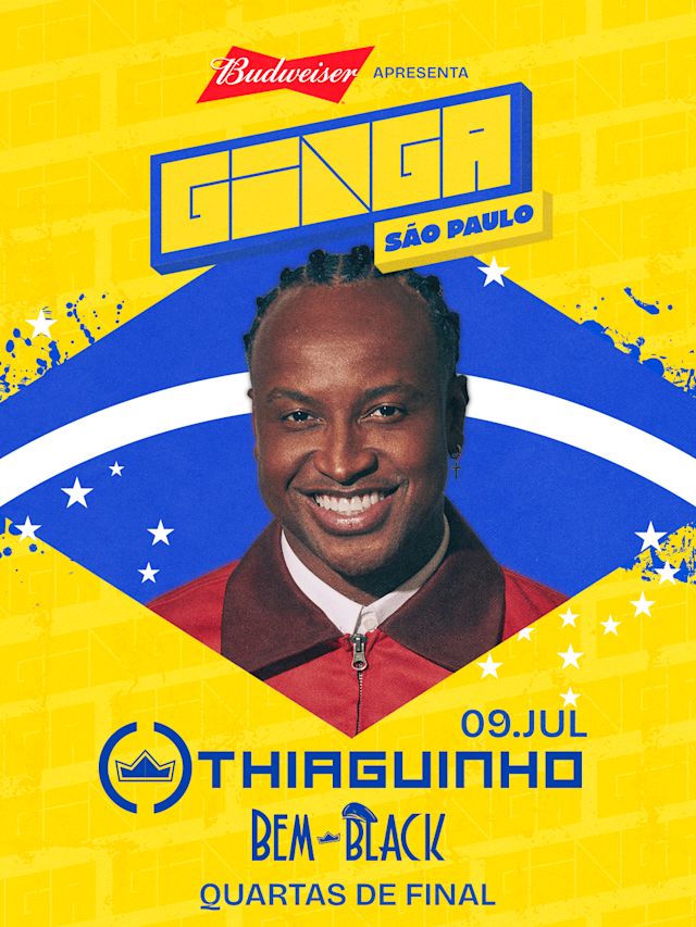 Flyer do evento Ginga São Paulo :: 09 de Julho :: Thiaguinho em São Paulo