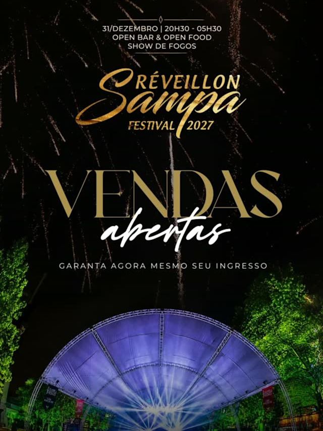 Flyer do evento RÉVEILLON SAMPA 2027 em São Paulo