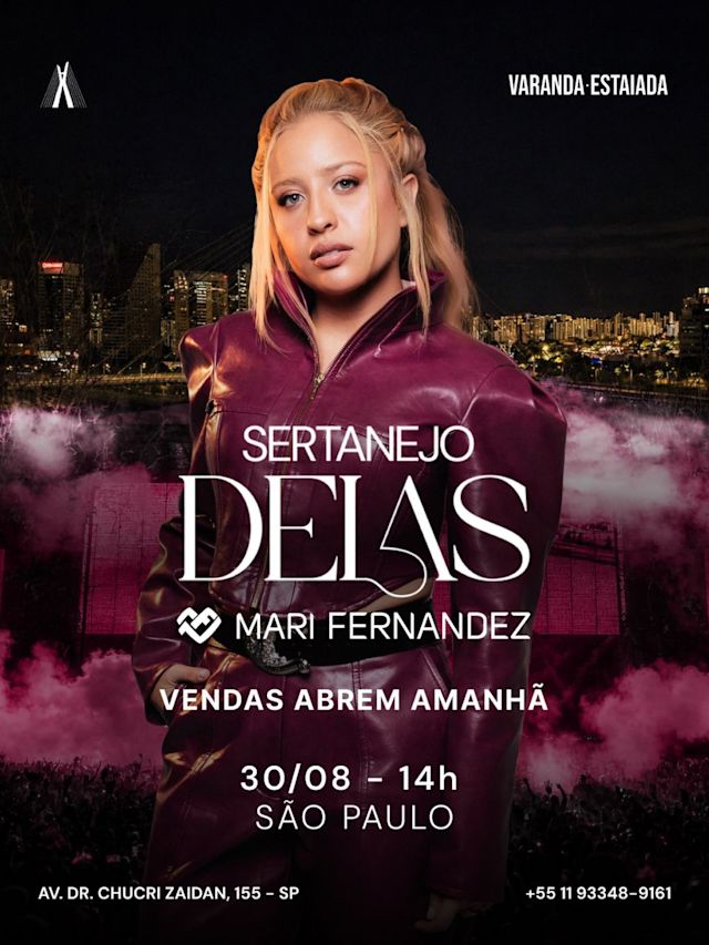 Flyer do evento Mari Fernandez em SP em São Paulo