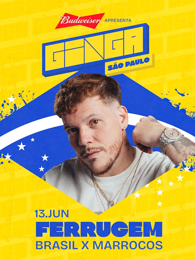 Flyer do evento Ginga São Paulo :: 13 de Junho :: Ferrugem em São Paulo