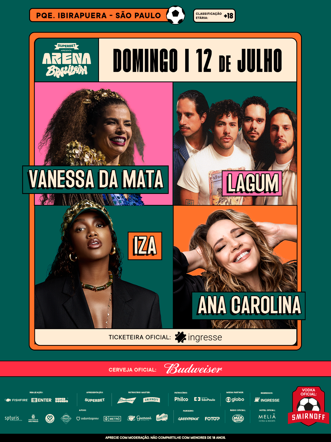 Arena Brasileira :: 12 de Julho :: Iza, Lagum, Ana Carolina e Vanessa da Mata