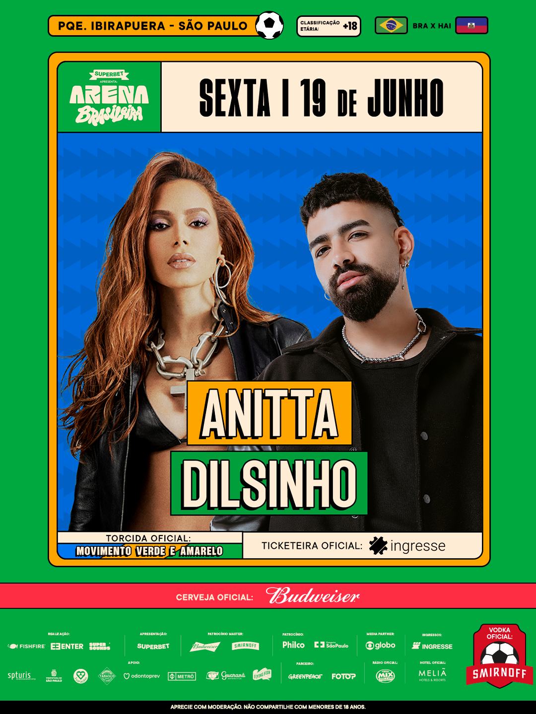Arena Brasileira :: 19 de Junho - Anitta e Dilsinho :: Brasil x Haiti